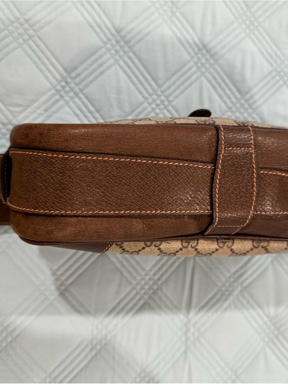Gucci Brown GG Supreme Canvas Crossbody with Leather Trim - Picture 3 of 8